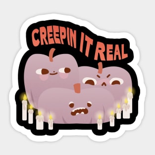 Halloween tshirt - Creepin' it real - cute pumpkins Sticker